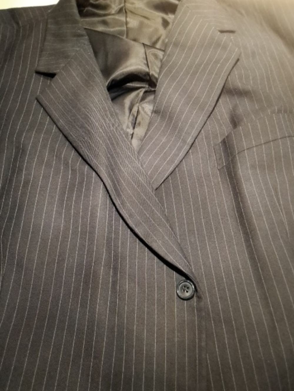 Men's Navy Blue Pinstripe Blazer
